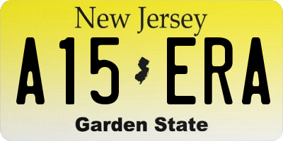 NJ license plate A15ERA