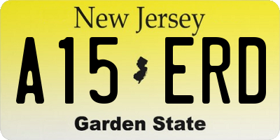 NJ license plate A15ERD