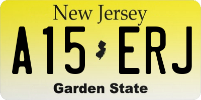 NJ license plate A15ERJ