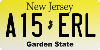 NJ license plate A15ERL