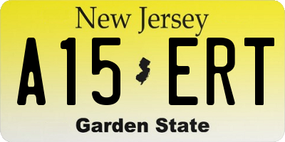 NJ license plate A15ERT