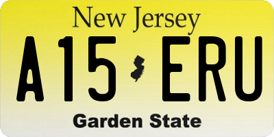 NJ license plate A15ERU