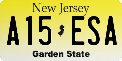 NJ license plate A15ESA