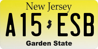 NJ license plate A15ESB
