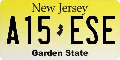 NJ license plate A15ESE