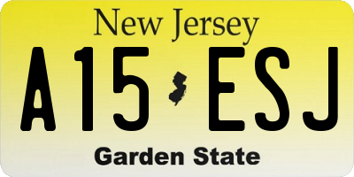NJ license plate A15ESJ