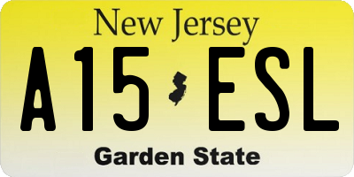 NJ license plate A15ESL