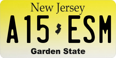 NJ license plate A15ESM