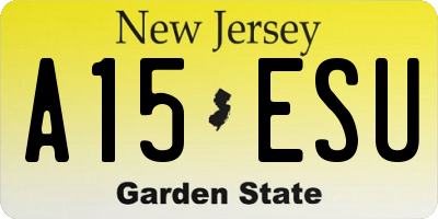 NJ license plate A15ESU