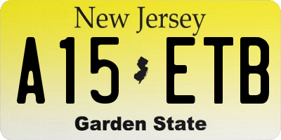 NJ license plate A15ETB