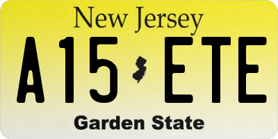 NJ license plate A15ETE