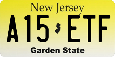 NJ license plate A15ETF