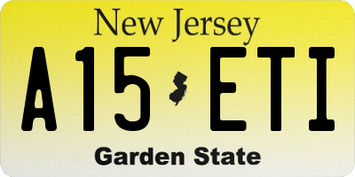 NJ license plate A15ETI