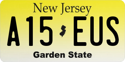 NJ license plate A15EUS