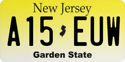 NJ license plate A15EUW
