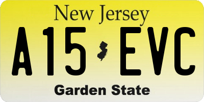 NJ license plate A15EVC