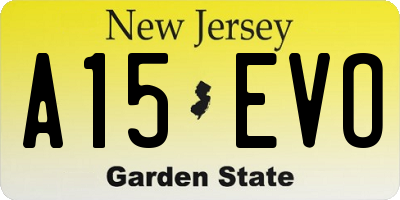 NJ license plate A15EVO