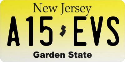 NJ license plate A15EVS