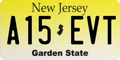 NJ license plate A15EVT