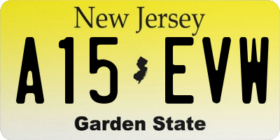NJ license plate A15EVW