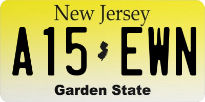 NJ license plate A15EWN