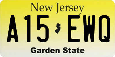NJ license plate A15EWQ