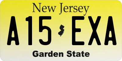 NJ license plate A15EXA