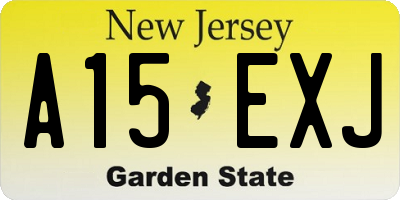 NJ license plate A15EXJ