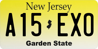 NJ license plate A15EXO