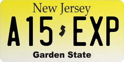 NJ license plate A15EXP
