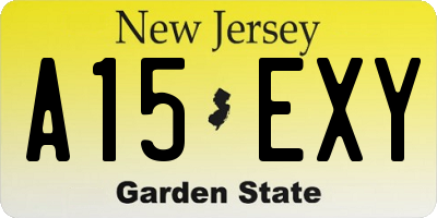 NJ license plate A15EXY