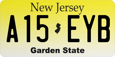 NJ license plate A15EYB