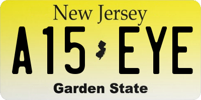 NJ license plate A15EYE