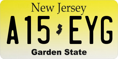 NJ license plate A15EYG