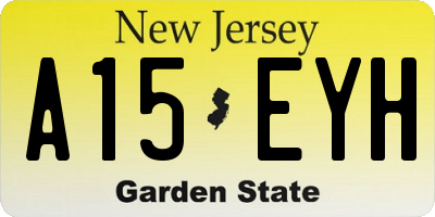 NJ license plate A15EYH