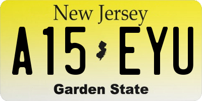 NJ license plate A15EYU