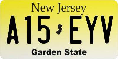 NJ license plate A15EYV