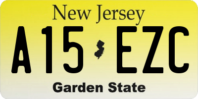 NJ license plate A15EZC