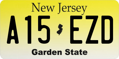 NJ license plate A15EZD