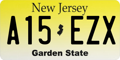 NJ license plate A15EZX