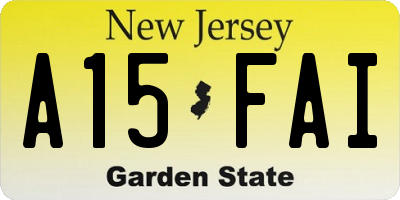 NJ license plate A15FAI