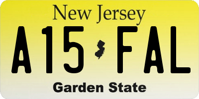 NJ license plate A15FAL