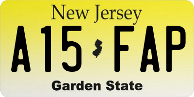 NJ license plate A15FAP