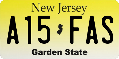 NJ license plate A15FAS