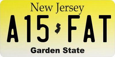 NJ license plate A15FAT