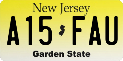 NJ license plate A15FAU