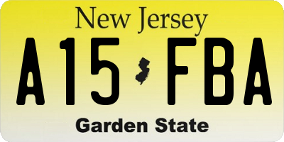 NJ license plate A15FBA