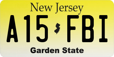 NJ license plate A15FBI