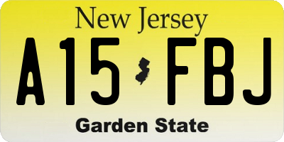 NJ license plate A15FBJ
