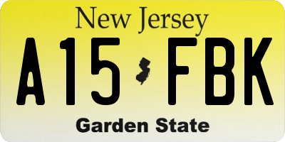 NJ license plate A15FBK